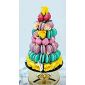 Purple & Blue Macaron with Yellow Roses Tower (Medium)